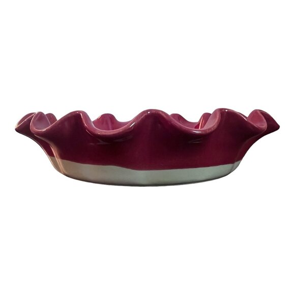 Emile Henry Ruffled Pie Dish Red Made France 10.5 X10.5 X 2.5 Williams Sonoma - Picture 3 of 7